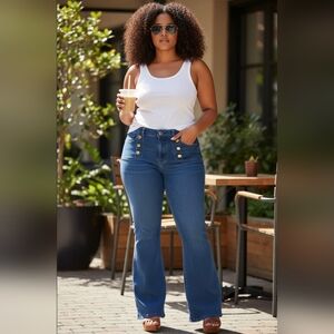 Dark stone high rise super flare Jeans